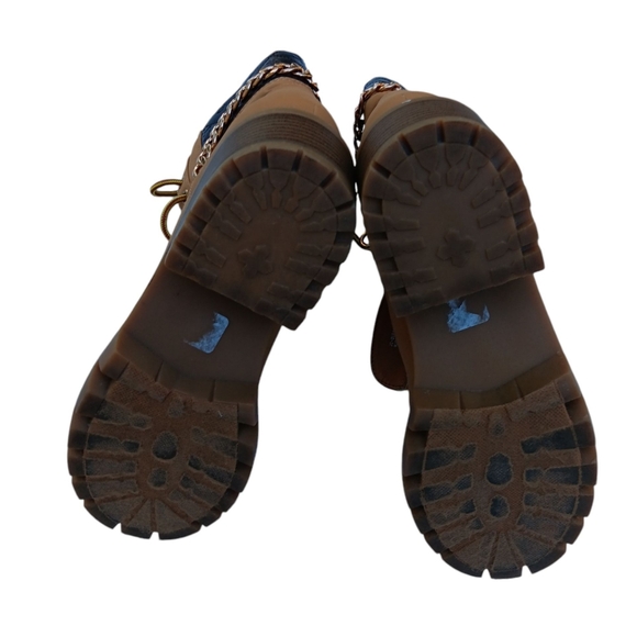 JUICY COLTURE WOMEN'S QUESTION QUILTED CHAIN ANKLE BOOTS WHEAT/ BROWN SIZE 10 - Picture 7 of 7